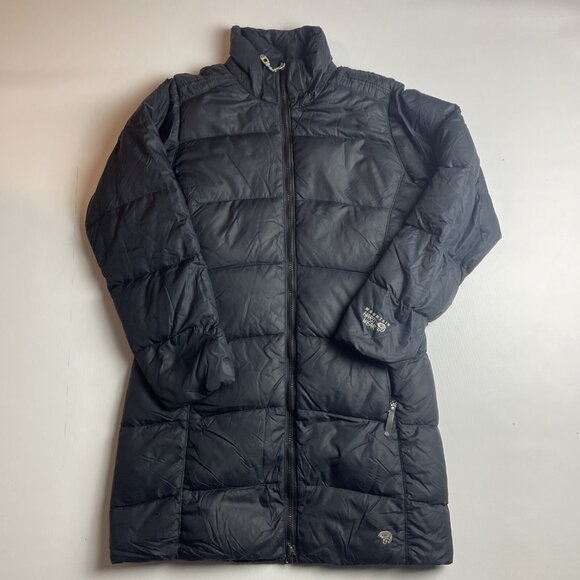 Mountain Hardwear Jacket Womens S Black Full Zip Down Puffer Trench Coat (READ) - Picture 1 of 16